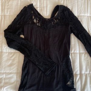 Free people black lace long sleeve size S. Excellent condition